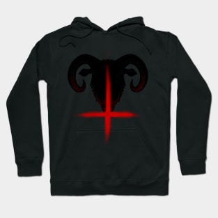 Red crucifix - baphomet Hoodie